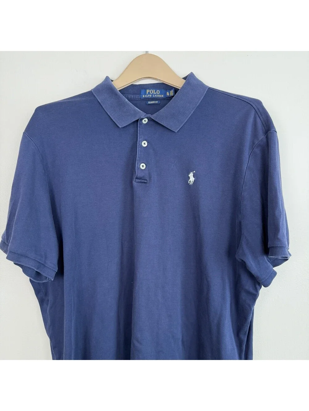 Polo Ralph Lauren Men's XL Classic Fit Navy Blue Short Sleeve Shirt Pony Preppy